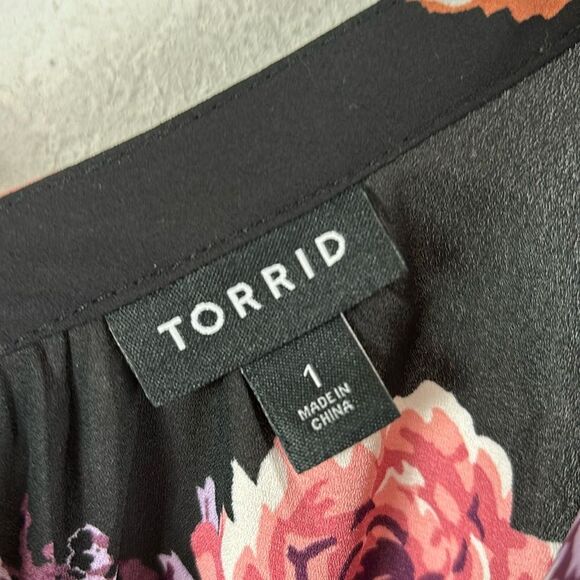 Torrid Sophie Floral Georgette Swing Tunic Cami Tank Top Plus Sz 1 - Picture 5 of 7